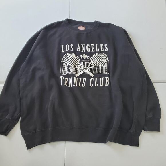 Show Me Your Mumu Sweatshirt Womens XL Black Los Angeles Tennis Club Graphic - Picture 1 of 7